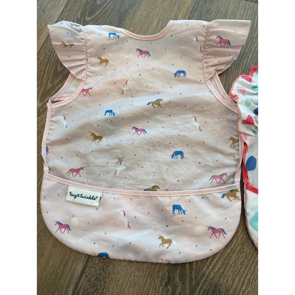 Tiny Twinkle‎ bibs apron food catcher girl kitty unicorn